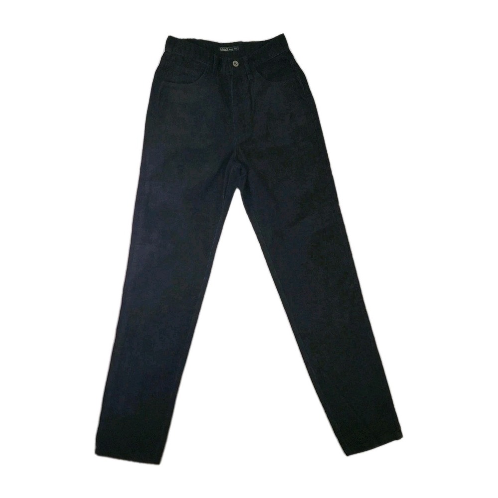 GUESS JEANS USA VINTAGE WOMENS BLACK COTTON HIGH RISE CORDUROY PANTS SIZE 27